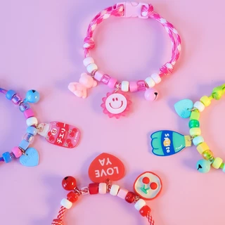 Coleira de Cachorro e Gato com Sino e Pingentes Fofo Coração e Pingente Sorridente Ajustável em Oferta na Shopee