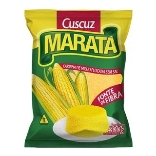 Cuscuz Flocos De Milho Sem Glúten Sem Sal - Marata 500g