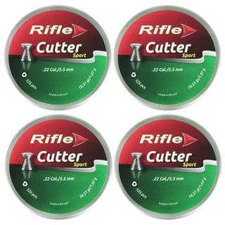 4x Chumbinho/Munição 5.5mm 125un Rifle Cutter 16.51gr