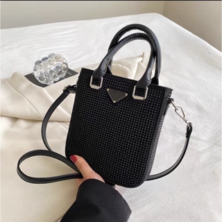 Bolsa Strass Brilhante Alça dupla Luxuosa de Grife