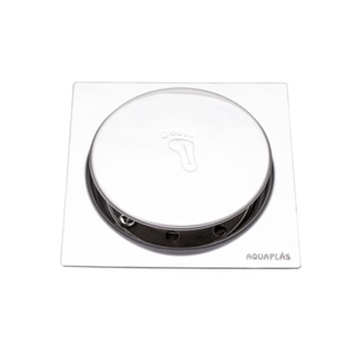 Ralo Inteligente quadrado 10x10cm aço inox click Aquaplás