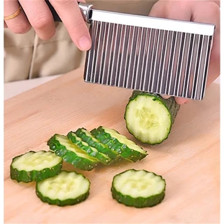 Faca Corte Batata Ondulada Legumes Cozinha Aço Inox Chips CLINK