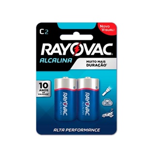 Pilha Alcalina média com 2 unidades Rayovac