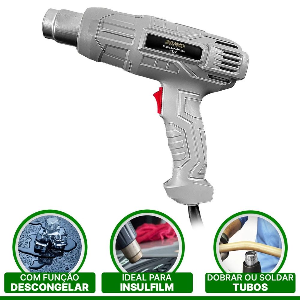 Soprador Térmico Bravo Ar Quente 300°C A 500°C Titanium