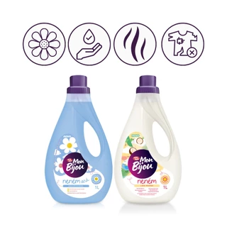 Kit Lava Roupa Amaciante Azul Nenem Mon Bijou Bombril 1L