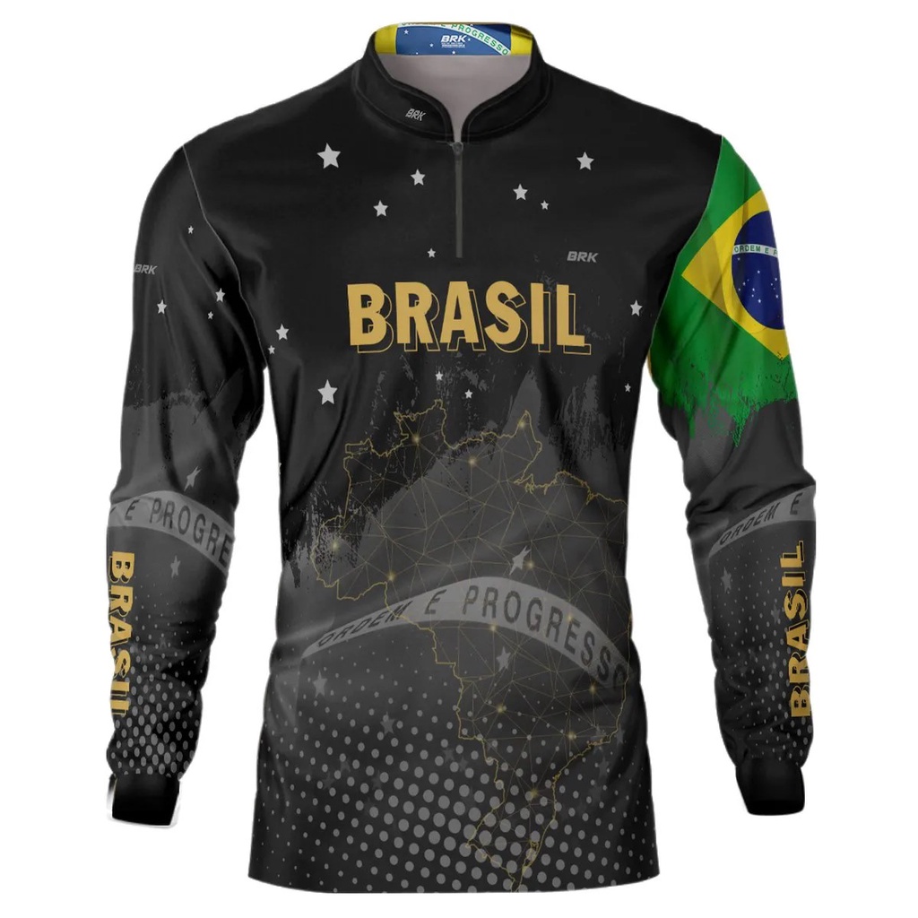 Brk Fishing - Camiseta Brasil Patriota Brasil Acima de Tudo Preta