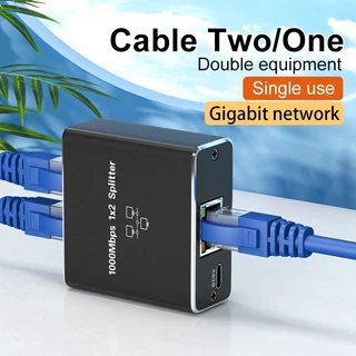 Divisor Ethernet LAN Gigabit Network splitter Para 2 PC laptop Rede RJ45 1 Em 2 Saídas 100M 1000M Gigabite