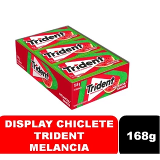 Display 168g (c/ 21un) Chiclete de Melancia Trident 5un de 8g