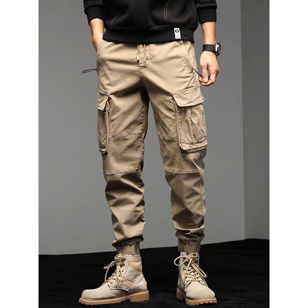 Calça Jogger Cargo Masculina Unissex Retrô 5 Bolsos