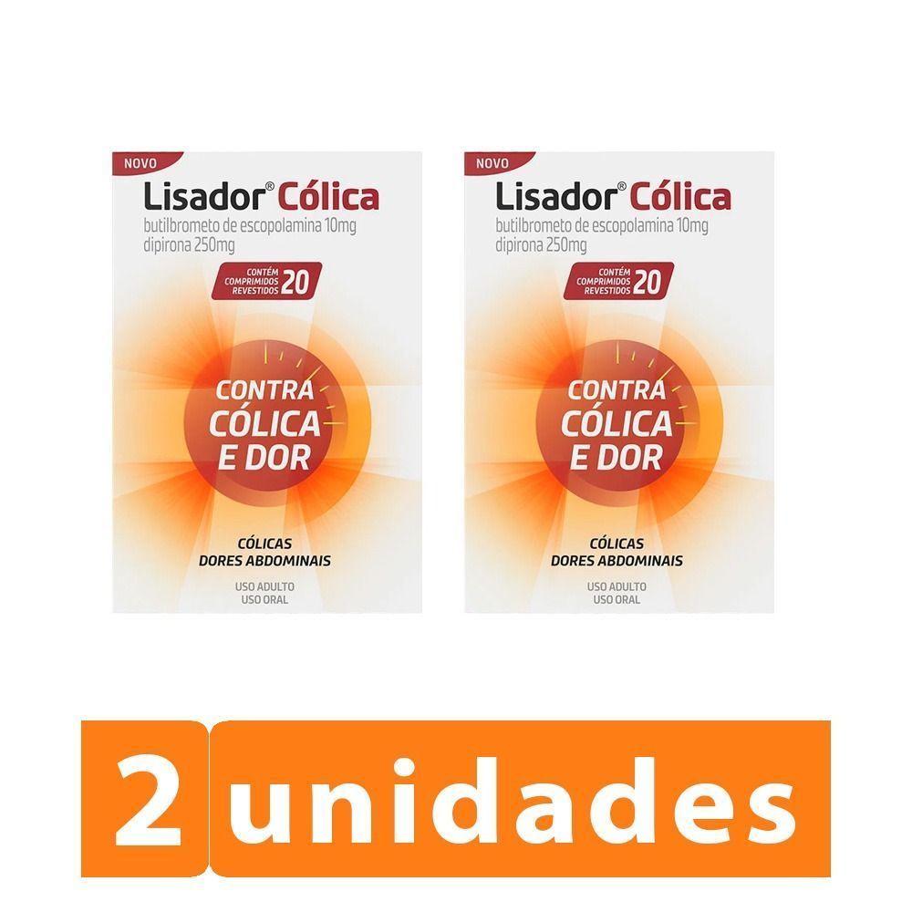 KIT 2 Lisador Cólica 20 Comprimidos Revestidos | Shopee Brasil