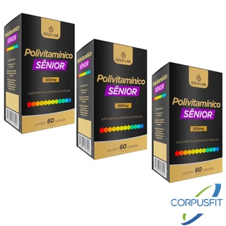 Kit 3x Polivitamínico Senior 500mg 60 Cápsulas Gold Lab