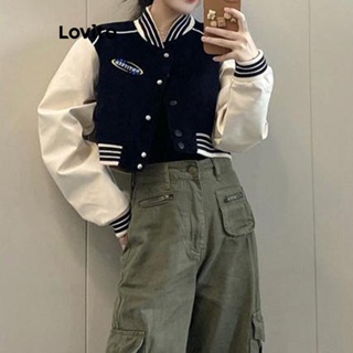 Lovito Jaqueta Casual Patchwork Com Botão Colorblock Para Mulheres LNA40220