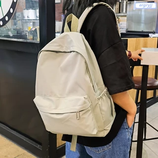 Versão Coreana Mochila Escolar Feminina De Grande Capacidade Cor Sólida Para Estudantes