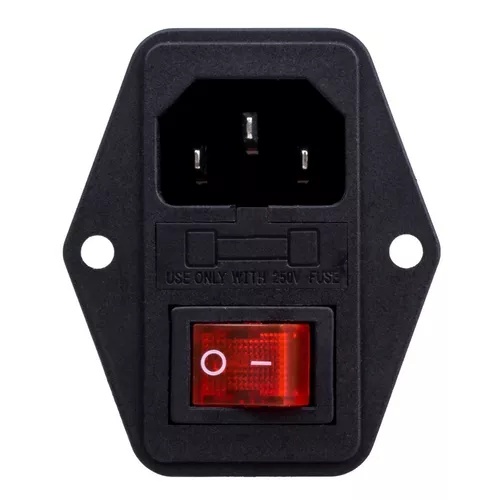 Tomada Ac-01 Painel Macho Porta Fusível Tripola Interruptor