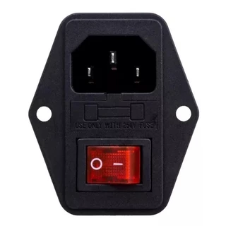 Tomada Ac-01 Painel Macho Porta Fusível Tripola Interruptor