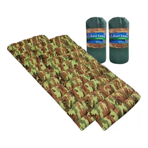 Kit 2 Colchonete Camping Solteiro Verde Retiro Pesca Acampar