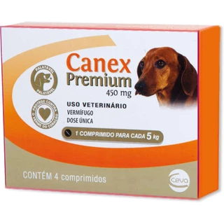 Canex Premium 450 mg Ceva Vermífugo para Cães - 4 Comprimidos