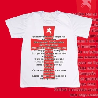 Camiseta Adulto - São Jorge - Oração e Cruz vermelha