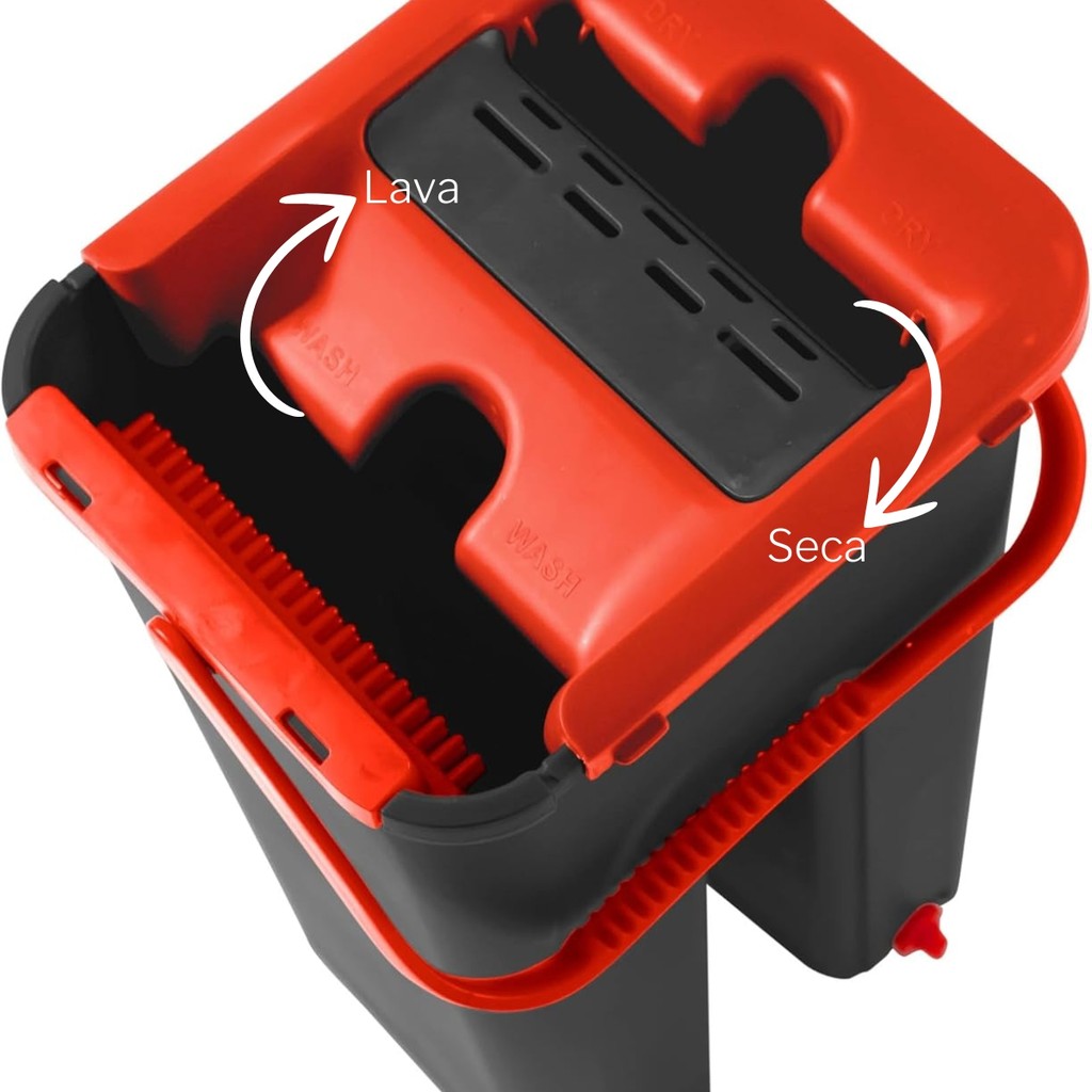 Imagem do produto Mop Lava e Seca Com Esfregão E Balde De Plástico Compacto Kit de Limpeza 7