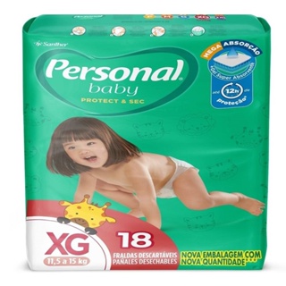 Fralda Descartável Personal Soft & Protect Jumbo Tamanho XG - 12 Pacotes com 18 Fraldas - Total 216 Tiras