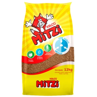 Areia para Gatos Mitzi Kelco Granulado Sanitário- 12Kg