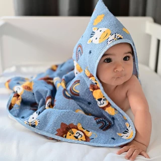 Toalha de Banho Estampada Leão Azul Bublim Petit em Oferta na Shopee