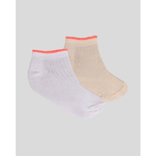 Kit Meia Feminina Cano Baixo 2 Pares Branco Bege