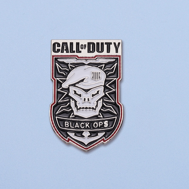 Call of Duty Black Ops Pin Esmalte Preto Brochura Escudo Lapela Crachás Jóias Decoração Presentes Para Fãs