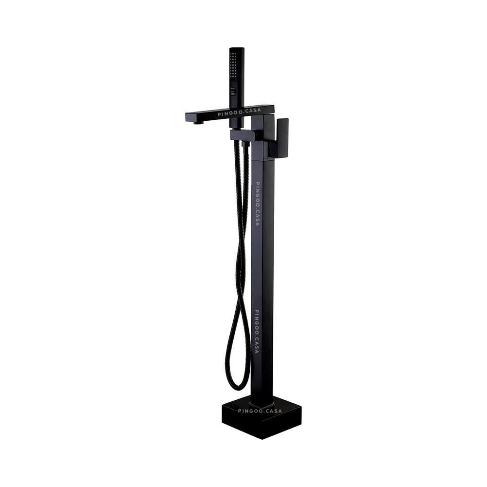 Misturador Monocomando de Piso Preto para banheira Santa Maria Pingoo