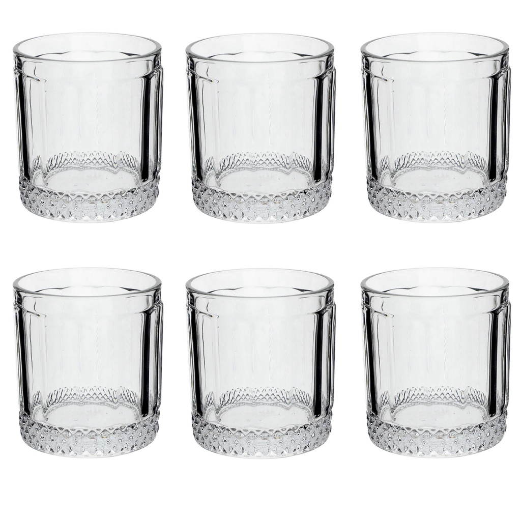 Jg com 6 copos Baixo para Whisky em vidro transparente 330ml Ocean -  Hauskraft