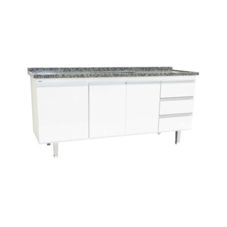 Gabinete de cozinha Veneza para pia 180cm branco Bonatto