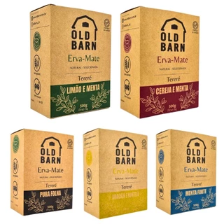 Kit 5 Ervas De Tereré Old Barn 500g Uma De Cada Sabor Premium Menta Forte Black Limão Cereja Abacaxi Pura Folha