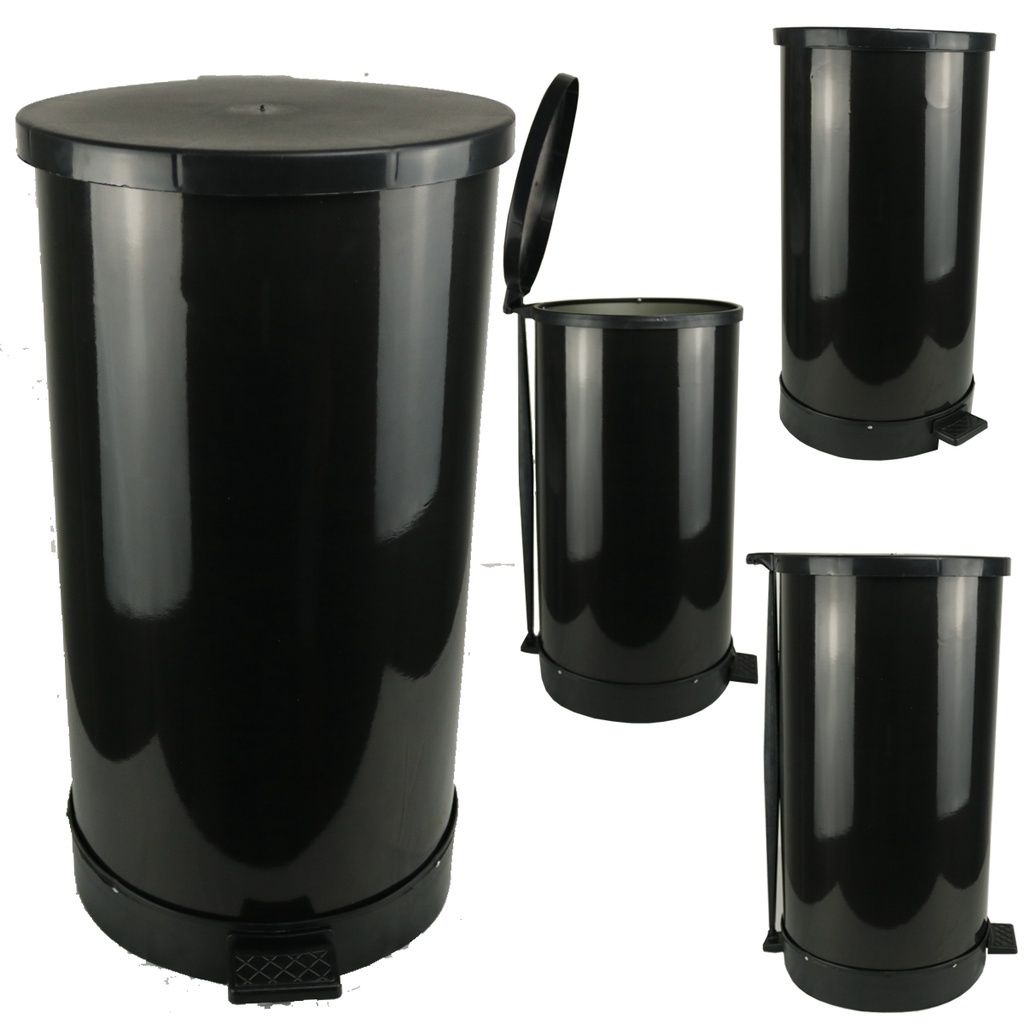 Lixeira 30 Litros Cor Preta C/ Pedal Moderna Escritório Cozinha Banheiro