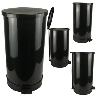Lixeira 30 Litros Cor Preta C/ Pedal Moderna Escritório Cozinha Banheiro