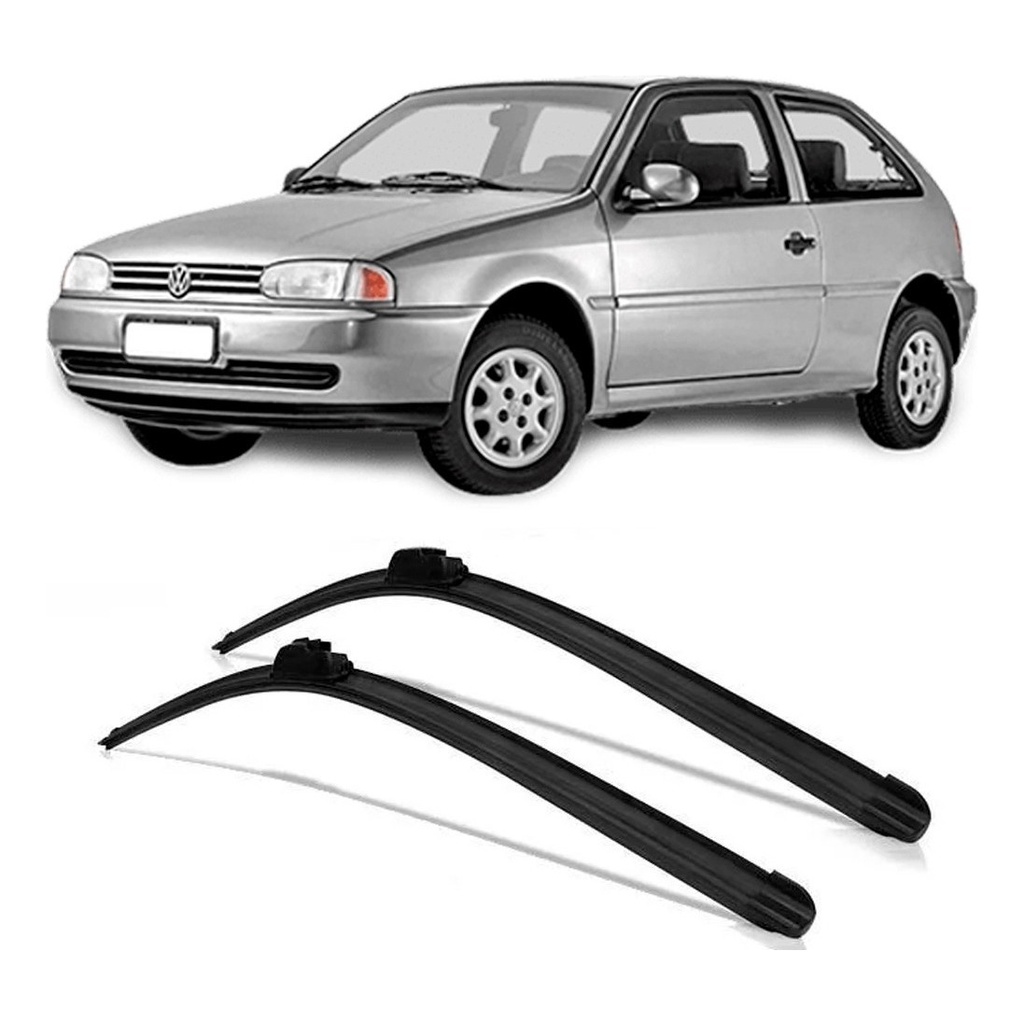 Par Palhetas Limpador Parabrisa Silicone Gol G2 1995 À 1999