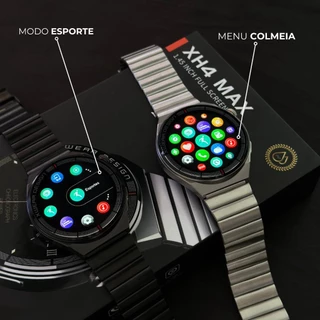 XH4 Max | Smartwatch Executivo com 3 pulseiras