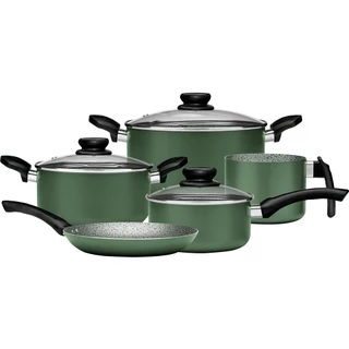 Jogo de Panela Antiaderente Verde Sem Óleo 7 Camadas Premium Stone Panelux em Oferta na Shopee