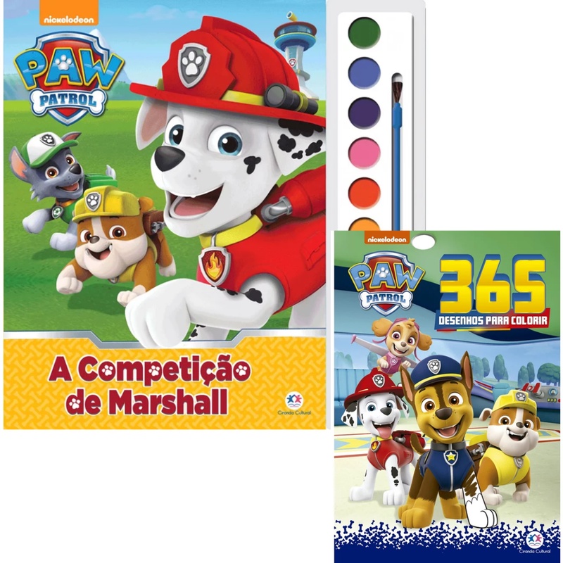 Livro 365 Desenhos P/ Colorir Patrulha Canina Magic Kids