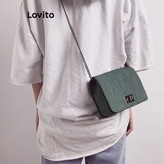 Lovito Bolsa Quadrada Casual De Corrente Lisa Retrô Pequena Bolsa De Ombro Para Mulheres LFA11255