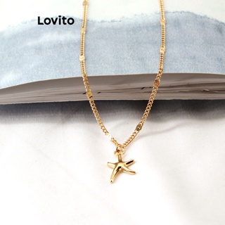 Lovito Tornozeleira Casual Estrela Do Mar De Metal Animal Para Mulheres LFA11451