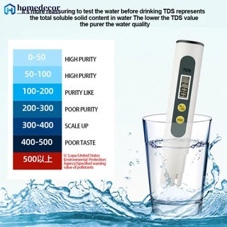 HOMEDECOR Testador Digital De Qualidade Da Água TDS Profissional Preciso E Confiável Medidor De Teste Ideal De Para Aquários Potável B2E3
