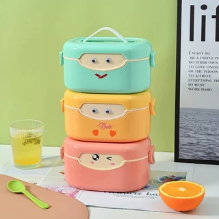Marmita Lancheira Camada Dupla Infantil Lunch Box Emoji