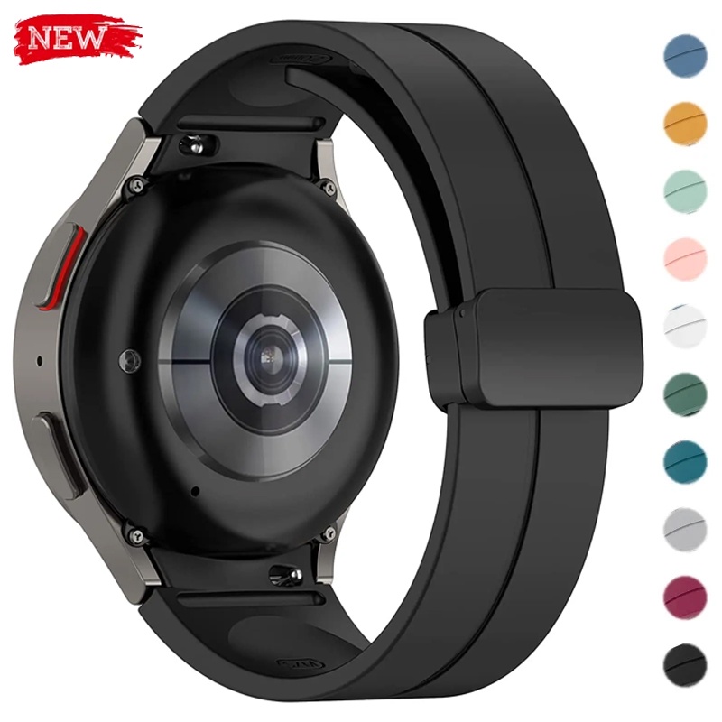 Pulseira Original Para Relógio Samsung 6 5 4 40mm 44mm 5 Pro 45mm Fivela Magnética Galaxy 6 Classic 43mm 47mm