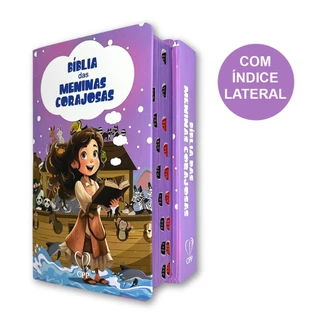 Bíblia Das Meninas Corajosas ARC | Harpa Índice Ilustrações Lilás | CPP