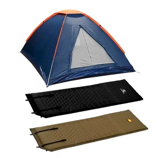 Barraca Camping Panda 2 pessoas Coluna d'água 600mm + 2x Colchonetes Auto-Infláveis Verde/Preto em Oferta na Shopee