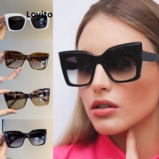 Lovito Óculos De Sol De Armação Grande Com Proteção Uv Lisa Casual Para Mulheres LCS05017