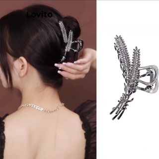 Lovito Glamourosas Orelhas De Metal Liso De Trigo Grace Grampos De Cabelo Para Mulheres LCS05142