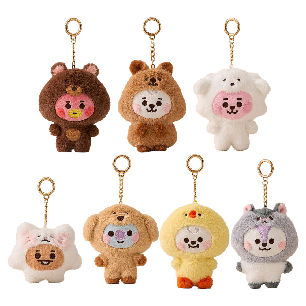 BTS BT21 BABY Zoo Series Boneca De Pelúcia Chaveiro Bonito Desenho