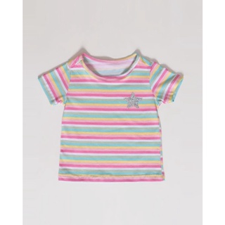 Blusa Bebê Listrada Estrela Paetê Colorida