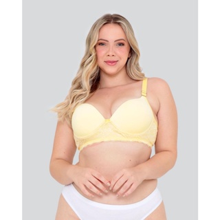 Sutiã Base Avulso Plus Size Bojo Renda Amarelo
